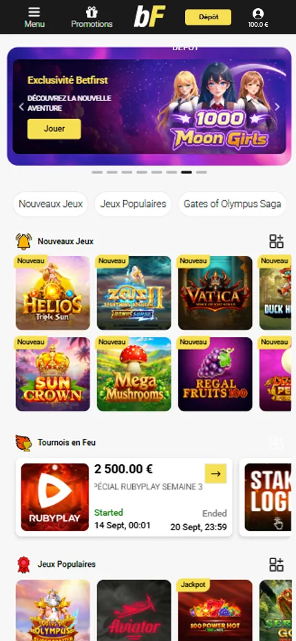 Lobby du casino betfirst